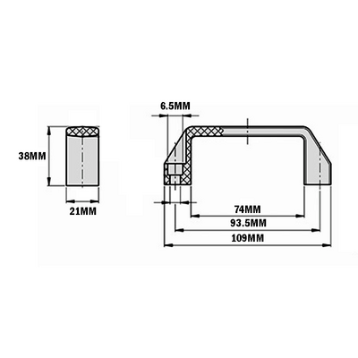 50-240-1SS MODULAR SOLUTIONS PULL HANDLE 120 WITH STAINLESS STEEL HARDWARE